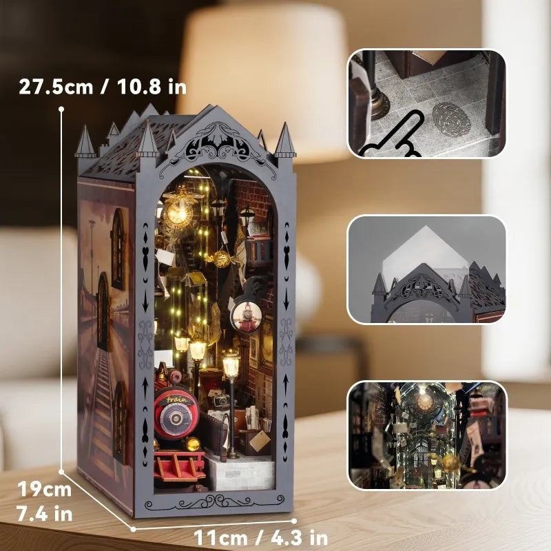 Fantasy Train Platform book nook kit β detail view 7