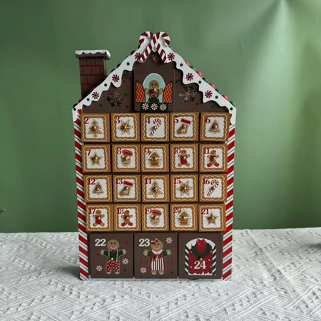 Calendario dell'Avvento Casa in Legno Pan di Zenzero