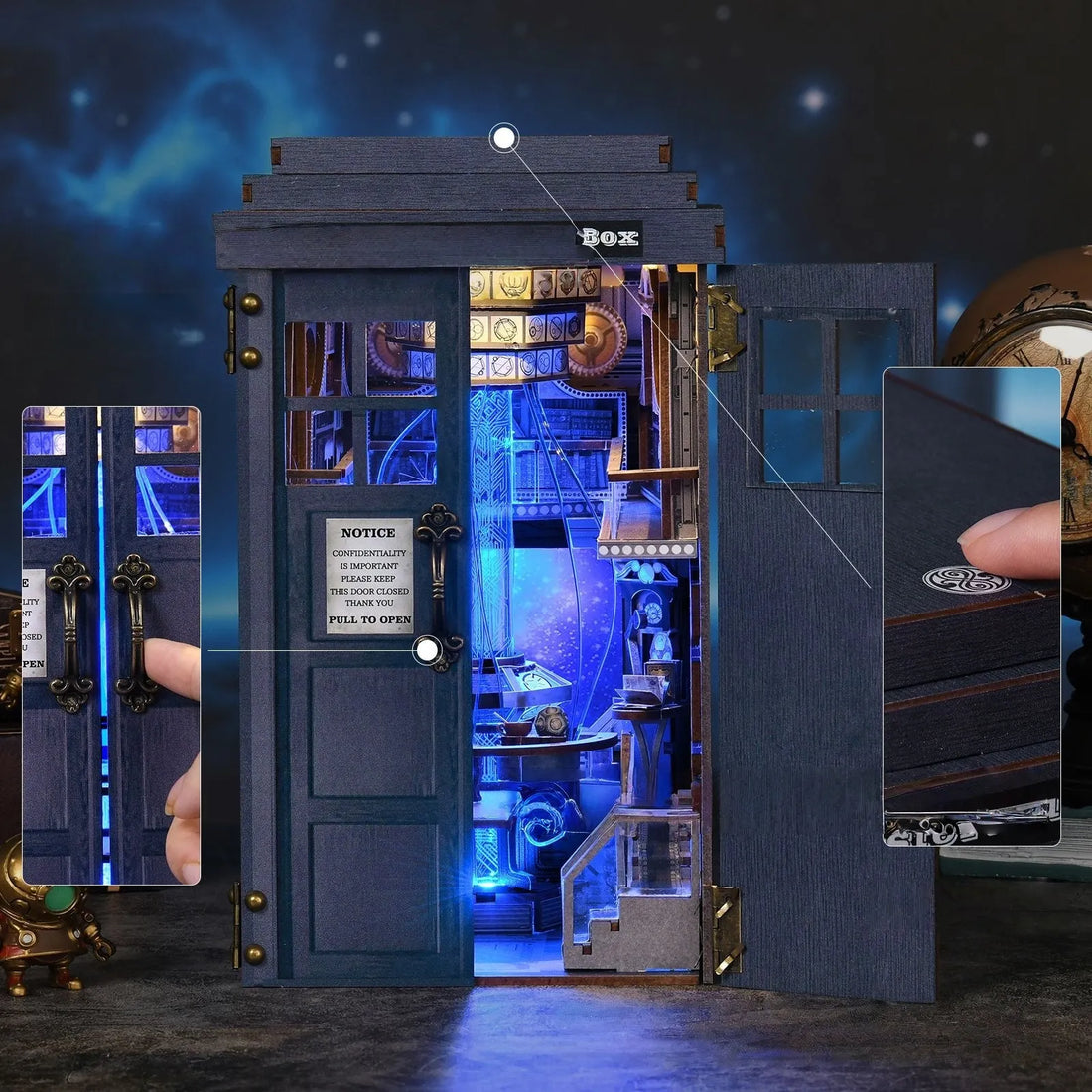 Mysterious Phone Booth book nook kit β detail view 7