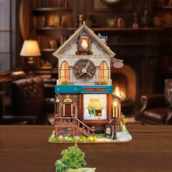 Cuckoo House 3D wooden puzzle β DIY miniature cuckoo clock cafΓ©