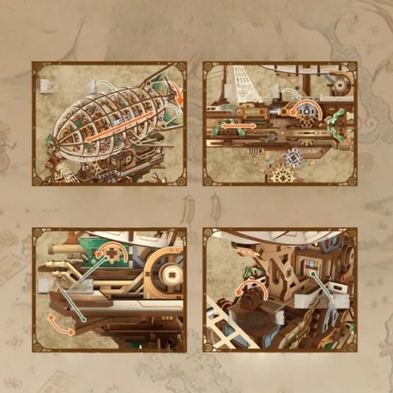 Build an airship with visible mechanics