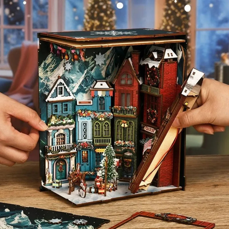 Book Nook - Angolo di Strada Natalizio