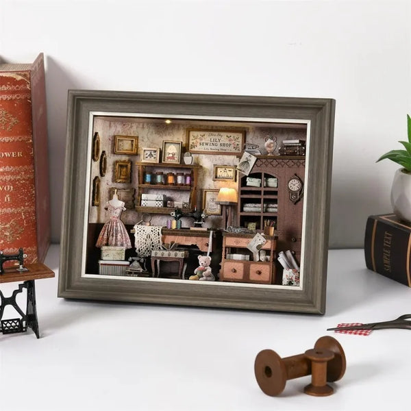 DIY 3D-Bilderrahmen Bausatz - Laboratorio di Cucito di Lily | Diorama in Miniatura