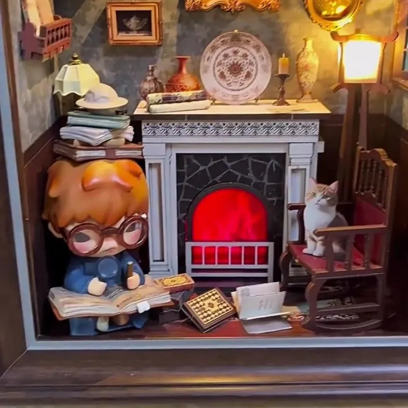 Build a fireside scene in miniature