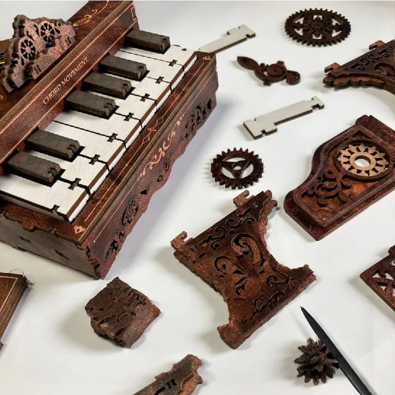 Puzzle 3D in Legno | Kit Pianoforte - Movimento degli Accordi