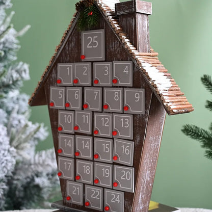 Calendario dell'Avvento Casa in Legno Grigia