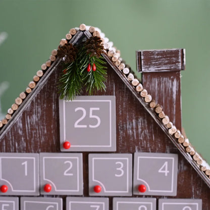 Calendario dell'Avvento Casa in Legno Grigia