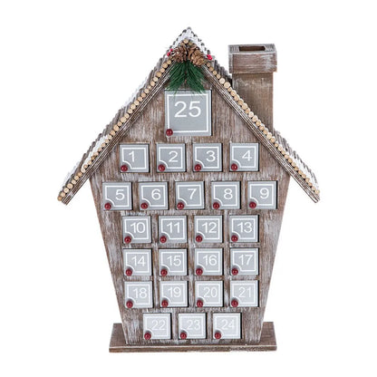 Calendario dell'Avvento Casa in Legno Grigia