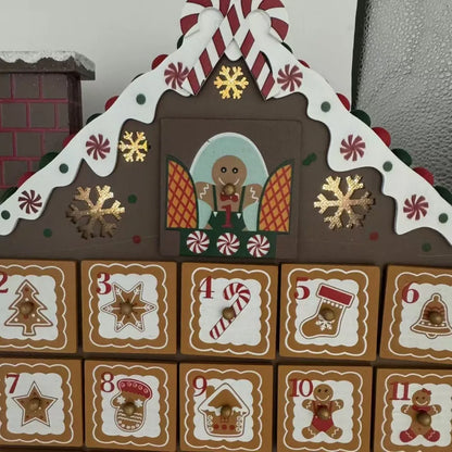 Calendario dell'Avvento Casa in Legno Pan di Zenzero