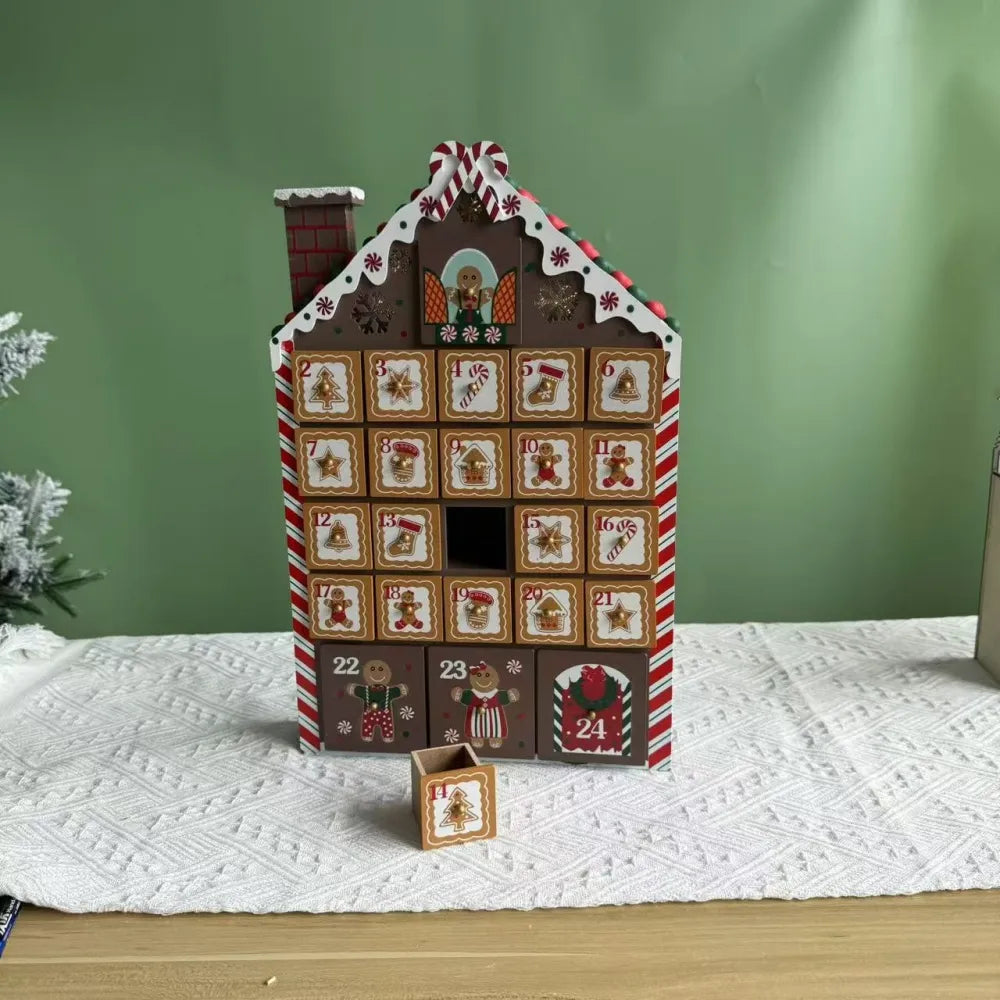 Calendario dell'Avvento Casa in Legno Pan di Zenzero