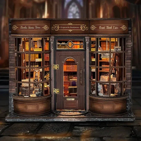Hoggor Bookstore miniature house kit – DIY old bookshop