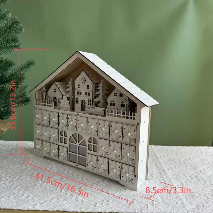 A Christmas countdown in white and gold